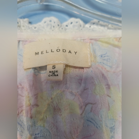 Melloday Tired Floral Print Mini Dress in Pink Small - Picture 4 of 9